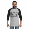 Support Indie 3/4 sleeve raglan shirt - Image 2